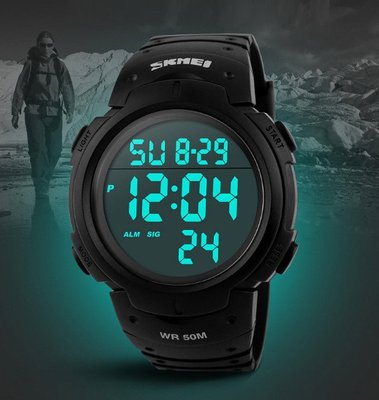 Мужские спортивные наручные часы SKMEI 1068 электронные с подсветкой, армейские цифровые часы 999 фото