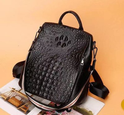 Женская сумка-рюкзак в стиле рептилии натуральная кожа, кожаная сумка рюкзак для девушек 1219Ж фото