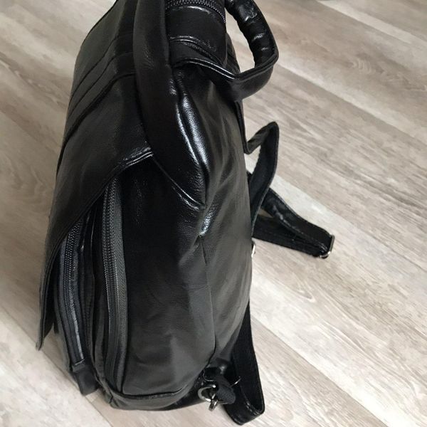 Модный женский рюкзак бананка Черный 461 фото