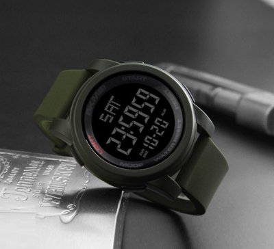 Мужские спортивные наручные часы SKMEI 1257 электронные с подсветкой, армейские цифровые часы Черный 925 фото