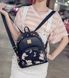 Женский мини рюкзак с цветами черный 183 фото 2