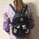 Женский мини рюкзак с цветами черный 183 фото 3