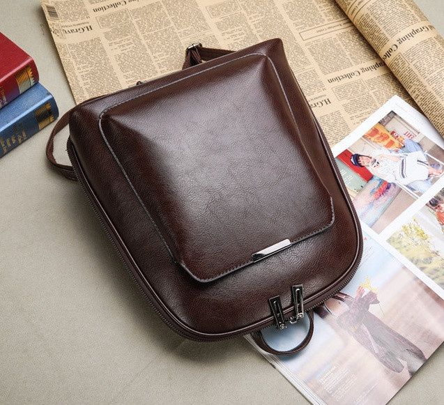 Стильный женский городской рюкзак сумка 2 в 1. Качественный рюкзачек сумочка черный коричневый 260 фото