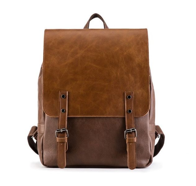 Винтажный мужской городской рюкзак эко кожа Светло-коричневый 1294М фото