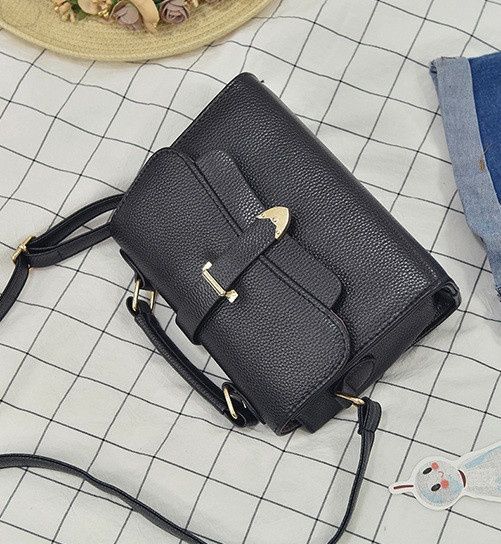 Маленькая женская сумочка клатч серая, мини сумка через плечо из эко кожи Черный 205 фото