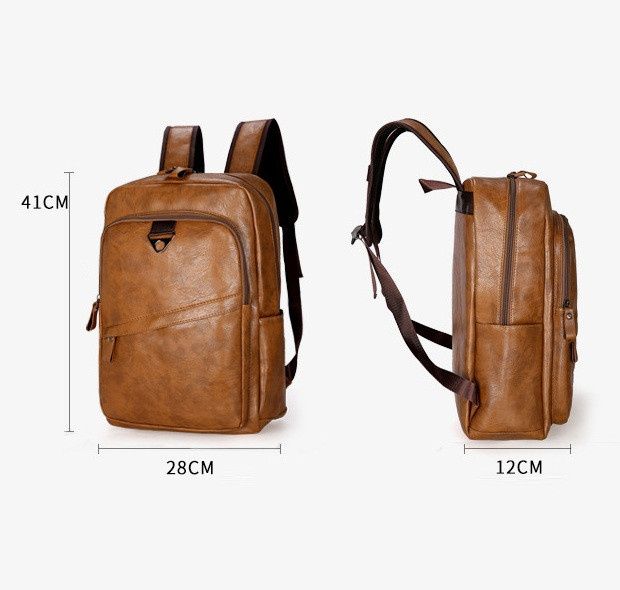 Качественный мужской городской рюкзак на плечи, модный стильный ранец экокожа 428-1 фото