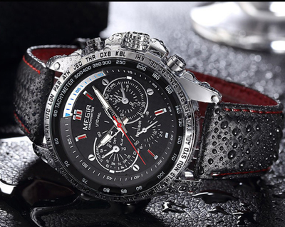 Стильные мужские наручные часы Megir спортивные 1262 фото