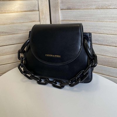 Стильная женская мини сумочка клатч с цепочкой модная и оригинальная сумка через плечо цепь Черный 633Ч фото