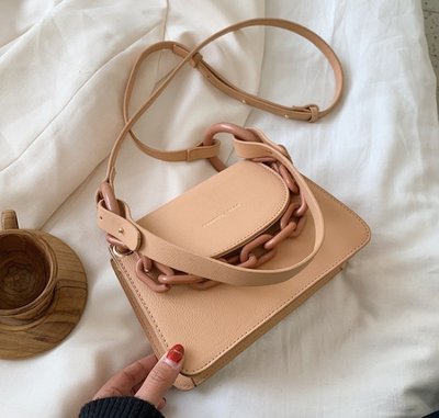 Стильная женская мини сумочка клатч с цепочкой модная и оригинальная сумка через плечо цепь Кремовый 633С фото