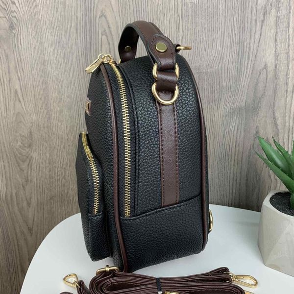 Модный женский мини рюкзак сумка Черный (без брелка) 427В фото