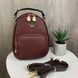 Модный женский мини рюкзак сумка Вишневый (без брелка) 427Г фото 2