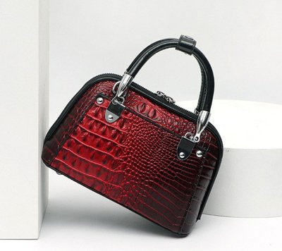 Модная женская мини сумочка через плечо рептилия, сумочка клатч змеиная лаковая, сумка-клатч крокодил Красный 710 фото