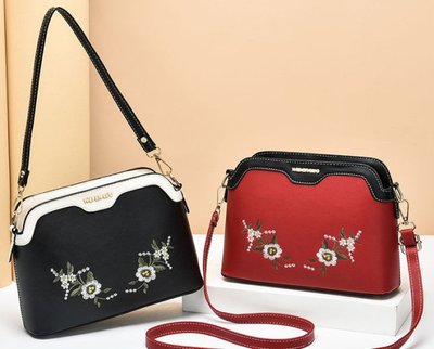 Женская мини сумочка клатч с вышивкой, маленькая смука на плечо с цветочками Мятный 1018 фото