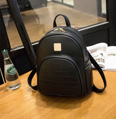 Маленький женский рюкзачок черный 376Д фото
