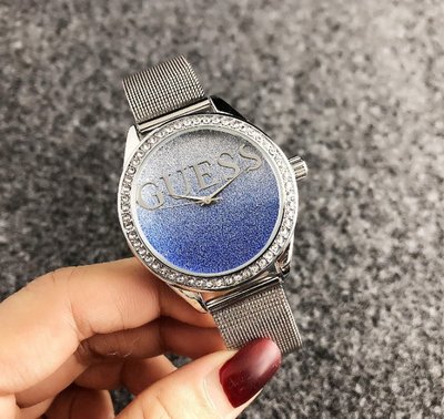 Женские наручные часы с камушками люкс качество на металлическом ремешке Серебро с синим 507СС фото