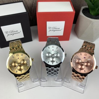 Качественные женские наручные часы Томми Халфайгер, металлические часы на руку Tommy Hilfiger Розовое золото 923 фото