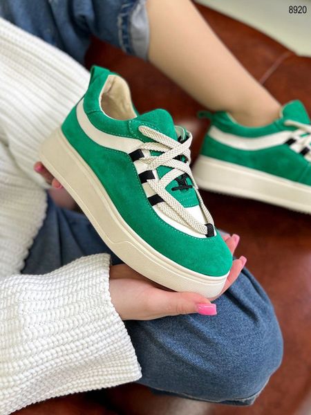 Жіночі кросівки зелені демі 8920 фото