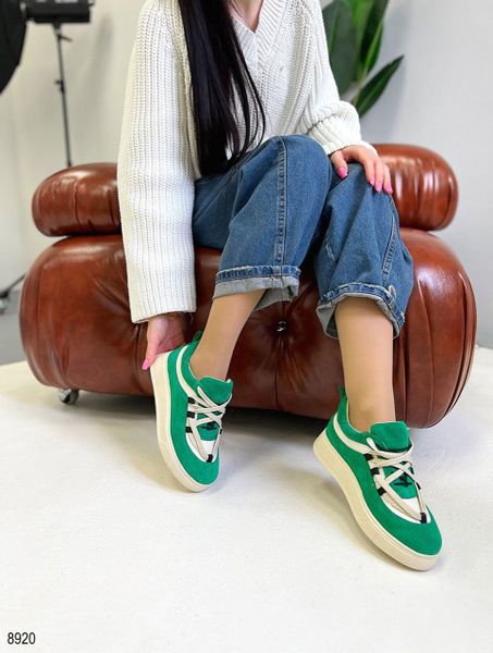 Жіночі кросівки зелені демі 8920 фото